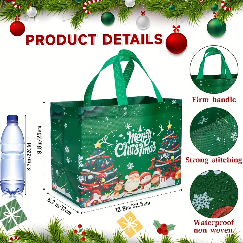 Set Large Christmas Gift Bags with Handles