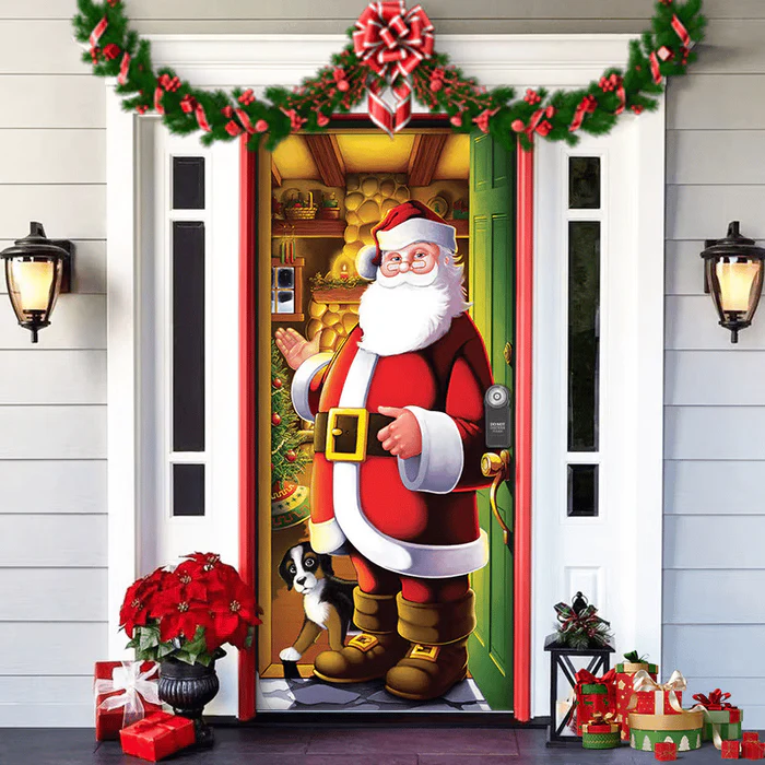 2024 Christmas Front Door Decoration+2 Set