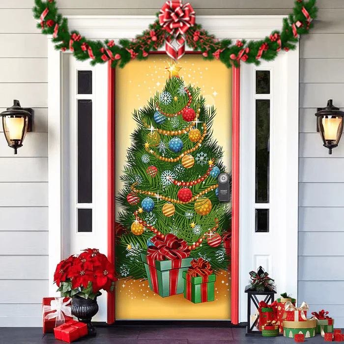 2024 Christmas Front Door Decoration+2 Set