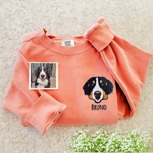 カスタムペット刺繍スウェットシャツ犬猫スウェットシャツ