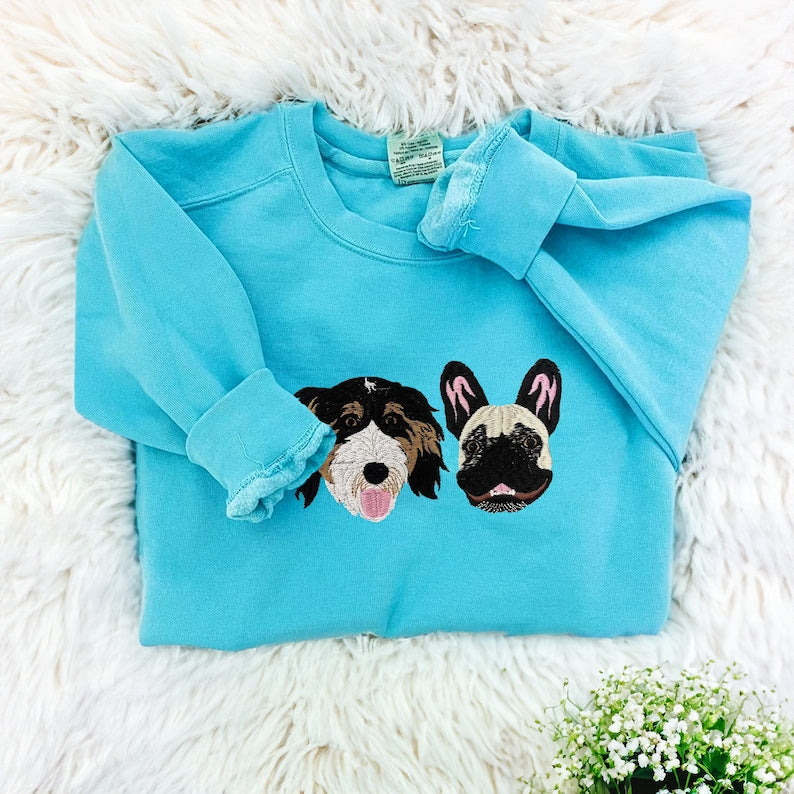 カスタムペット刺繍スウェットシャツ犬猫スウェットシャツ