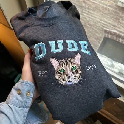 Custom Embroidered Pet From Your Photo hoodie